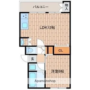 ハコス摂(旧マンション摂)【2階】の間取り