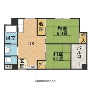 コーポかみすな【4階】の間取り