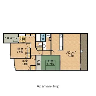 茨木市駅前アーバンライフ【13階】の間取り