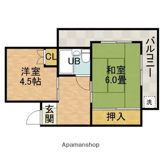 青葉丘コーポ【4階】の間取り