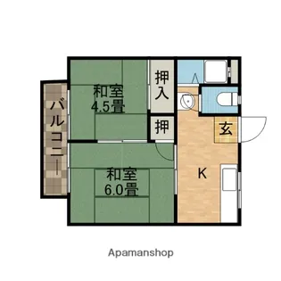 園田ハイムB棟【2階】の間取り