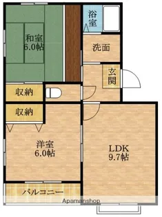 2DKの間取り画像