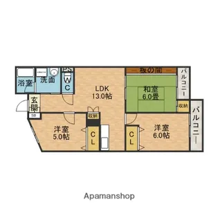 ベルカーサ【2階】の間取り
