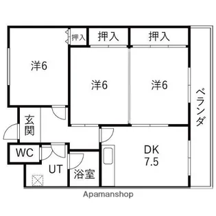 サンハイツ沢良宜西【2階】の間取り
