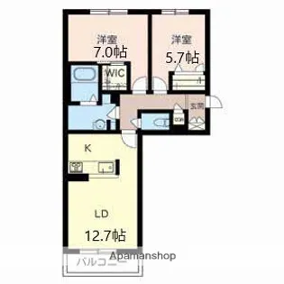 2LDKの間取り画像