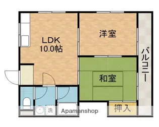 五十鈴ハイツ西館【1階】の間取り