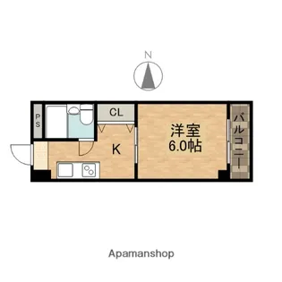 ハッピーハイツ【6階】の間取り