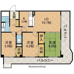 パルコート【2階】の間取り