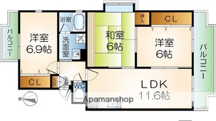 シャロームD【1階】の間取り