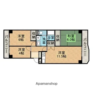 茨木レックスマンションA棟【3階】の間取り