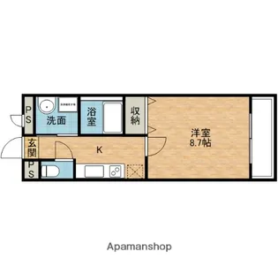 アンプルールクラージュ森脇【2階】の間取り