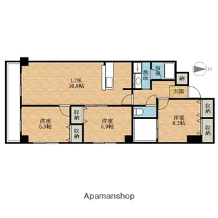 ヴィル・ド・フルール【6階】の間取り