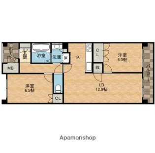 UURコート茨木東中条【5階】の間取り