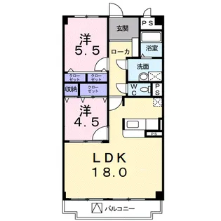 チュリス千里【206号室】の間取り
