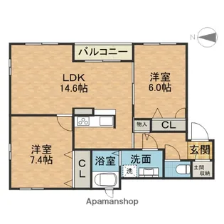 ロイヤルファインヴェール【1階】の間取り