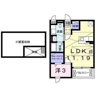 クレセント茨木【2階】の間取り