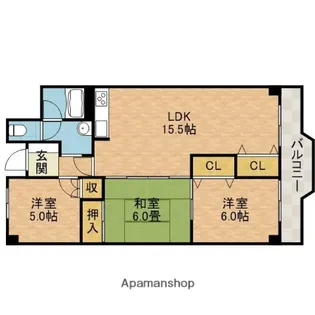 白川高層住宅2号棟【4階】の間取り
