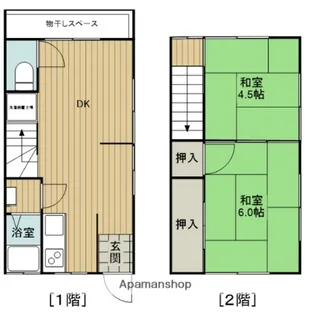 大阪府茨木市沢良宜西2丁目【テラスハウス】の間取り