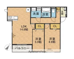Mauve上中条【2階】の間取り