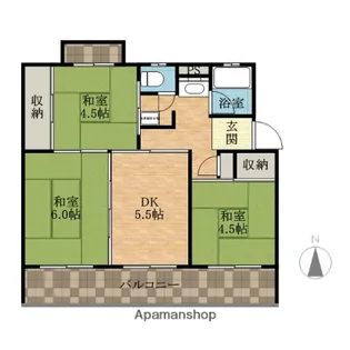 陽和台第4住宅2号棟【3階】の間取り