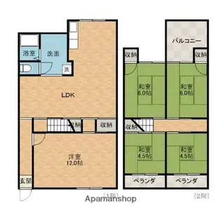 大阪府茨木市中穂積2丁目【一戸建】の間取り