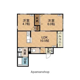 グラース【1階】の間取り