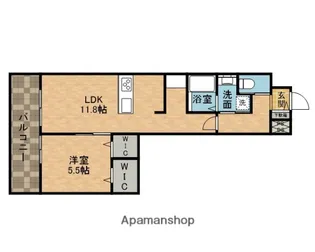 リバーウエスト南茨木【3階】の間取り