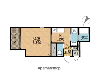 パルボヌール【1階】の間取り
