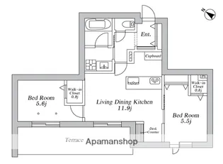 WELLEN岸辺【1階】の間取り
