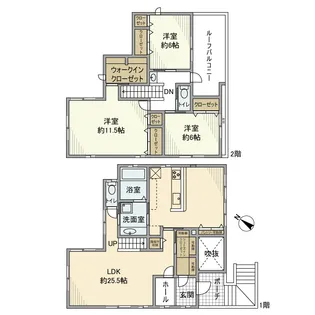 大阪府茨木市彩都あさぎ2丁目【一戸建】の間取り