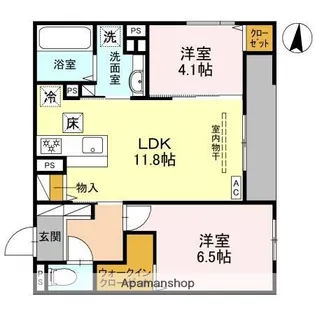 めぞん西田中【1階】の間取り