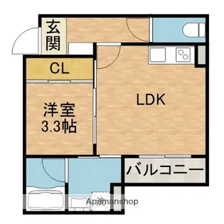 エテルナコート総持寺【3階】の間取り