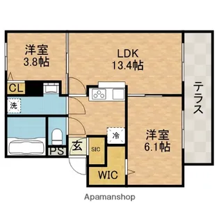 SPERO IL SOLE(スペロイルソーレ)【2階】の間取り
