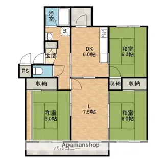 安威団地A−7【4階】の間取り