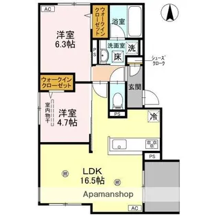 D-residence南茨木【1階】の間取り