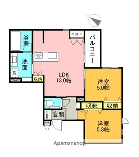 仮称吹田市山田南ヘーベルメゾン【2階】の間取り