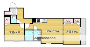 セレニティ豊川A棟【3階】の間取り