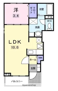 アビタシオン【1階】の間取り