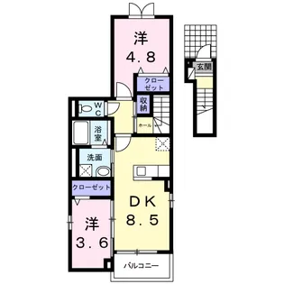 ソレイユ上野【2階】の間取り