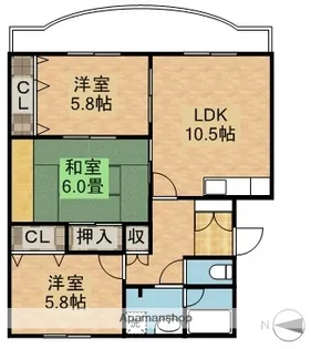 ハイツシャルマン【1階】の間取り