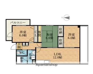 ヌーヴェルシャトー【5階】の間取り