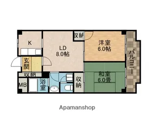 コーポラス茨木A棟【1階】の間取り
