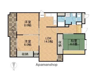 ベラディールⅠ【3階】の間取り