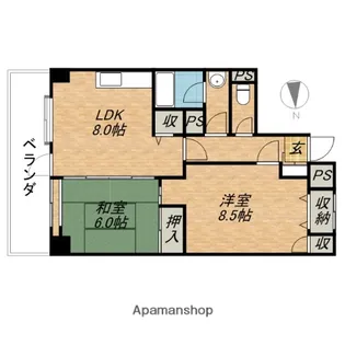 サンエイビル【4階】の間取り