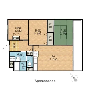 ルミエールしみず【3階】の間取り