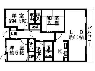 シェリール河崎2【4階】の間取り