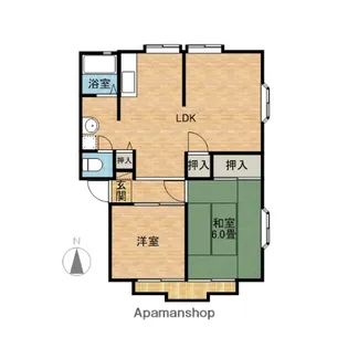 サンビレッジ鮎川・B棟【2階】の間取り