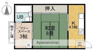 高瀬ハイツ【3階】の間取り