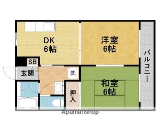 カルム緑地公園Ⅱ【403号室】の間取り