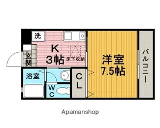 メゾンソレイユ岡町【105号室】の間取り